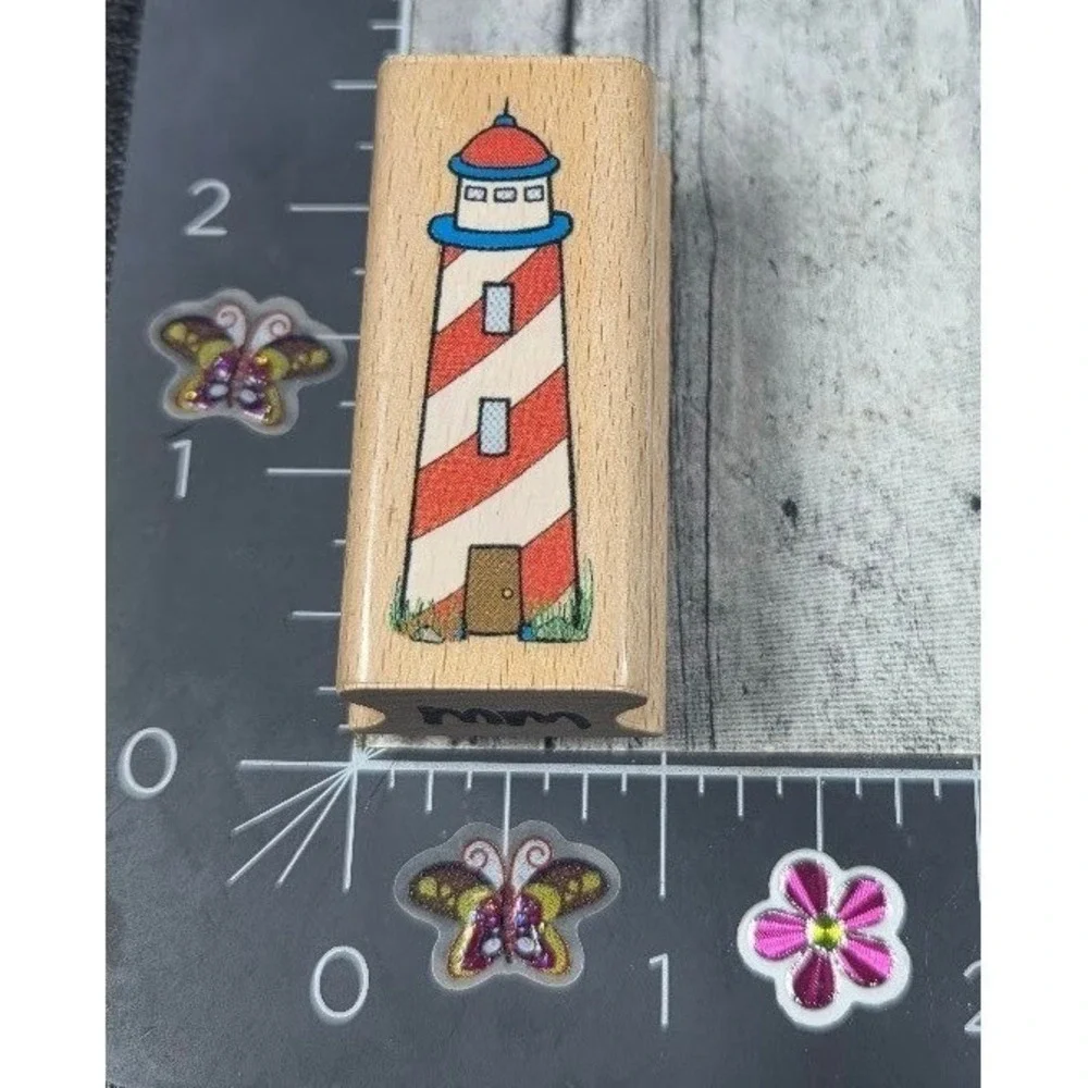 StampCraft Lighthouse 440D190 Rubber Stamp Wood #A14